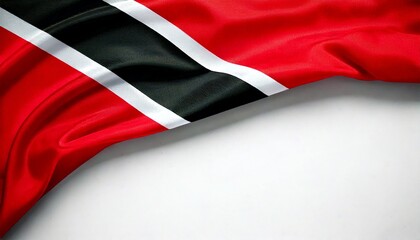 Trinidad and Tobago flag on white background. copy space