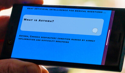 Asthma question for ai on smartphone screen