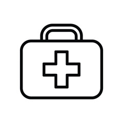 Simple First Aid Kit Icon with Medical Cross Symbol