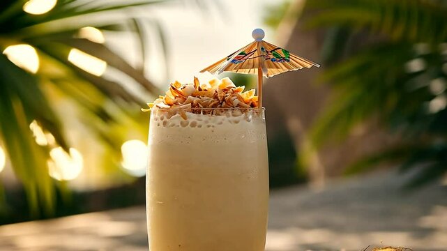 batida de coco with coconut and condensed milk brazilian cocktail video