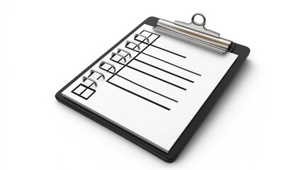 Blank checklist clipboard