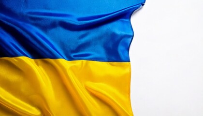 Ukraine flag on white background. copy space