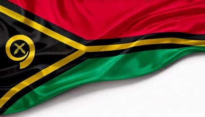 Vanuatu wavy flag on white background. copy space