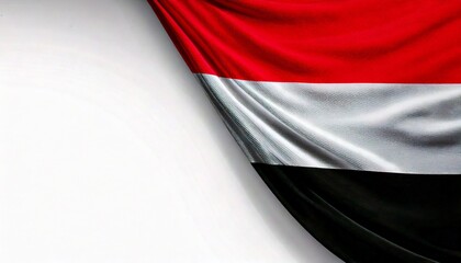 Yemen flag on white background. copy space 