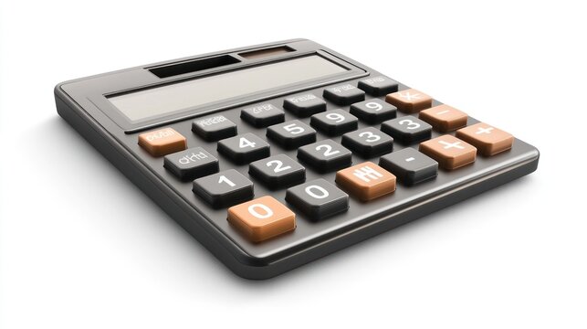 Black calculator on white