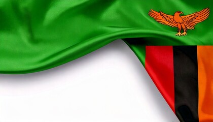 Zambia flag on white background. copy space