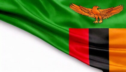 Zambia flag on white background. copy space