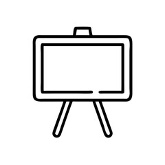 Chalkboard icon in outline style, back-to-school concept
