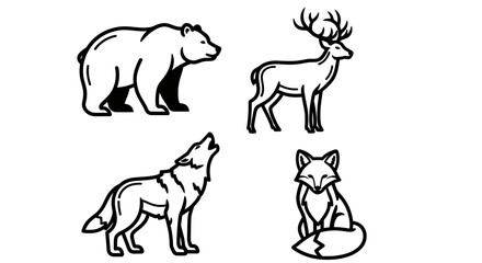 Vector Minimalist Geometric SVG Icon Set with Abstract Shapes and Bright Colors in Flat Style for Web Design