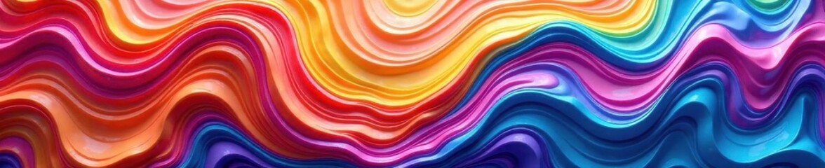 Vibrant rainbow liquid swirls, abstract background, digital, mystical