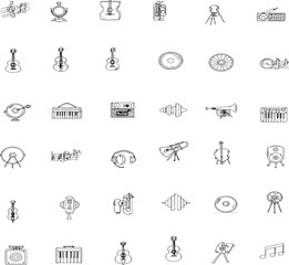 Fototapeta premium set of icon of music things