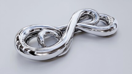 Abstract metallic infinity symbol
