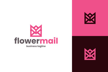 beauty tulip mail logo vector