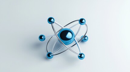 3D atom model on white