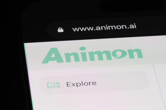 Shanghai,China-June 12th 2025: Animon.ai logo on website