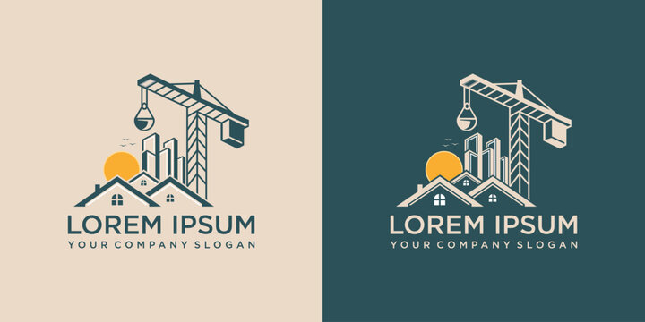 Building Construction Logo type template