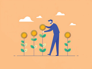 Growing Money Financial Growth, Investment, and Wealth Building Concept