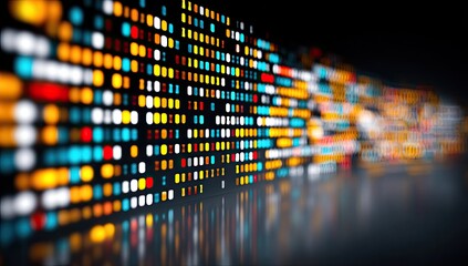 Abstract colorful grid wall with reflected light