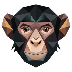 Polygonal chimpanzee face
