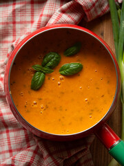 tomato soup in a bowl