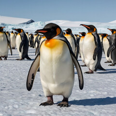 Obraz premium group of emperor penguins
