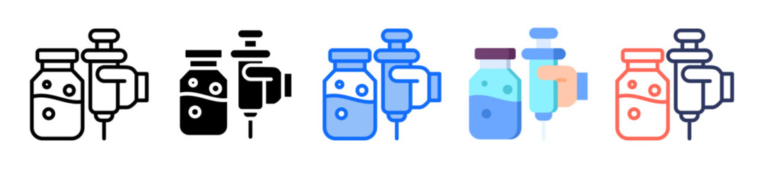 Syringe Needle Icon Multiple Style