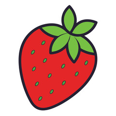 Obraz premium strawberry vector illustration of red color