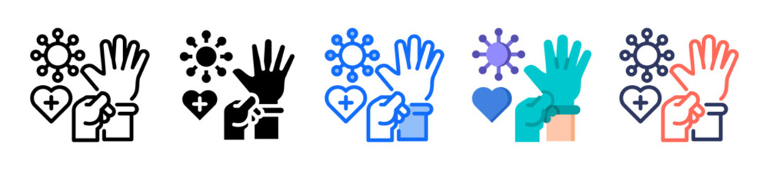 Medical Gloves Icon Multiple Style