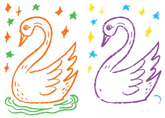 Obraz premium Two graceful swans on a tranquil lake, a symbol of love and nature's art