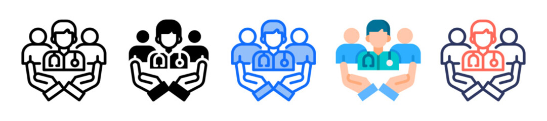 Family Doctor Icon Multiple Style