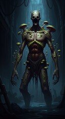 Macabre Fungus Monster in a Dark, Dystopian Setting