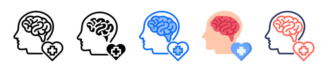 Mental Health Icon Multiple Style