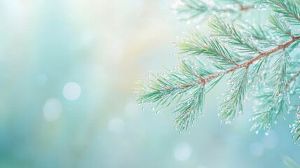 Winter Pine Branches – Soft Bokeh & Frosty Needles