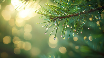 Winter Pine Branches – Soft Bokeh & Frosty Needles
