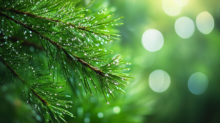 Winter Pine Branches – Soft Bokeh & Frosty Needles
