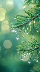 Winter Pine Branches – Soft Bokeh & Frosty Needles