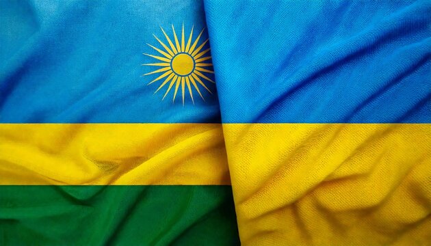 ルワンダの国旗とウクライナの国旗。(Rwanda flag and Ukraine flag.)
