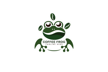 Frog and coffee logo design