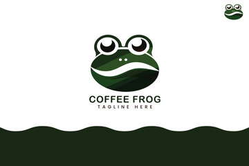 Frog and coffee logo design