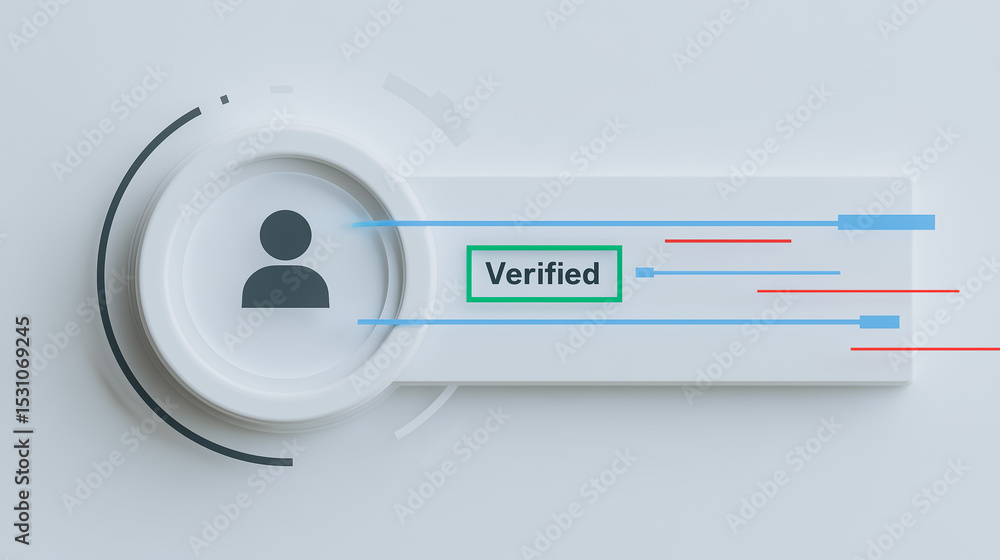 Poster verification badge: a sleek digital verification badge, showcasing a verified identity through cutti