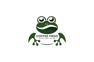 Frog and coffee logo design