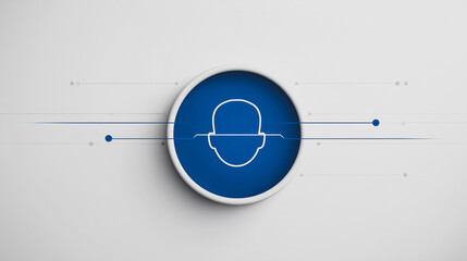 Facial Recognition Icon: A sleek, modern icon of a face is at the heart of this design. The image conveys a sense of technological advancement and security.