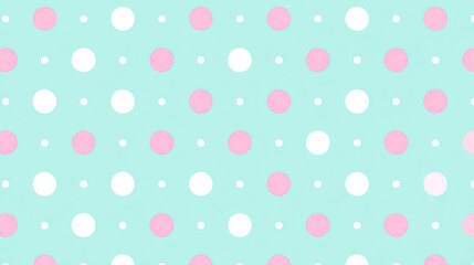 Polka dot pattern with pink and white circles on blue background