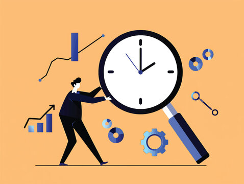 Time Management Business Strategy & Productivity Vector Illustration