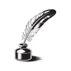 Feather pen and ink