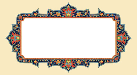 Ornate Floral Frame Elegant Rectangular Border Design with Intricate Details