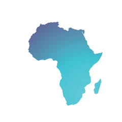 Map of Africa, sign silhouette. World Map Globe. Vector Illustration isolated on transparen background. African continent.