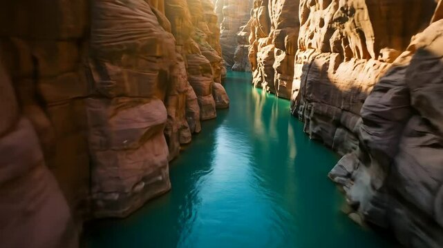 Kayaking Adventure Through Narrow Canyon River With Stunning Scenery