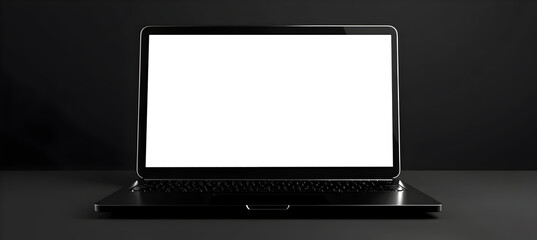 Business Desk Setup With Laptop Mockup and Transparent PNG Screen for Branding Concepts and Promotional Campaigns