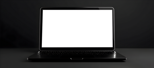 Business Desk Setup With Laptop Mockup and Transparent PNG Screen for Branding Concepts and Promotional Campaigns